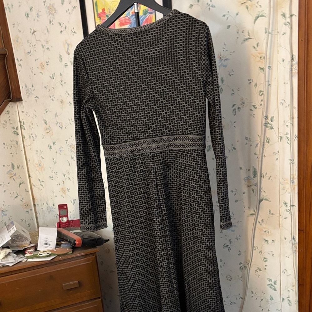 Max Studio Black Grid Pattern Long Sleeve Dress N… - image 3